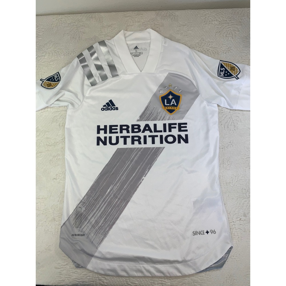 Adidas LA Galaxy 2020 2021 Primary Authentic Jersey Mens Small White Silver Sash